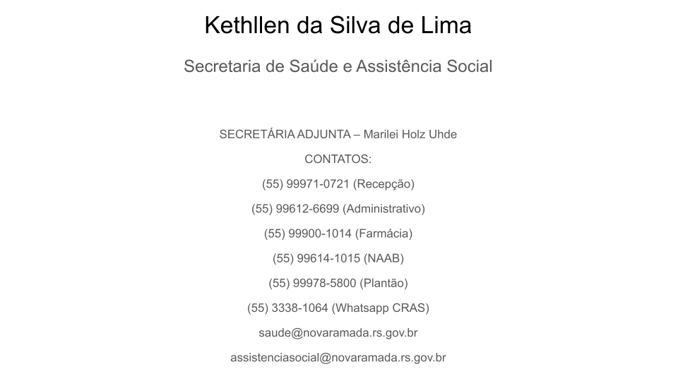 Secretaria de Saúde e Assistência Social